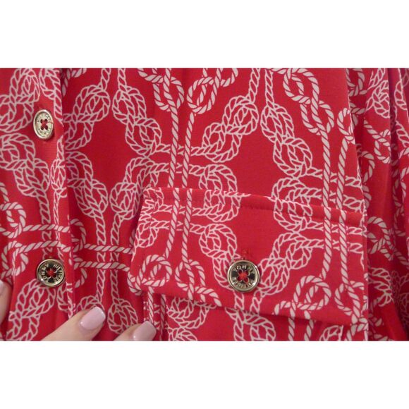 Tommy Hilfiger Nautical Rope Print Romper - Red M - Picture 4 of 10